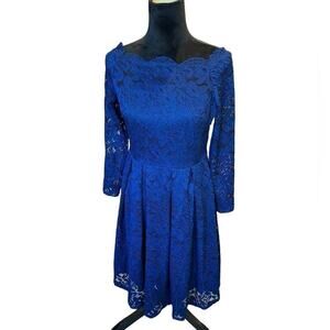 Miusol Blue Lace Fit & Flare Dress Women's Size Medium - NWT